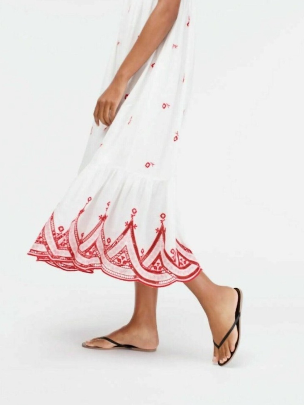 J Crew Cotton Maxi Dress with Embroidery Trim - Picture 4 of 4